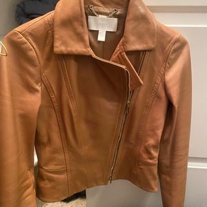HUGO BOSS tan leather jacket